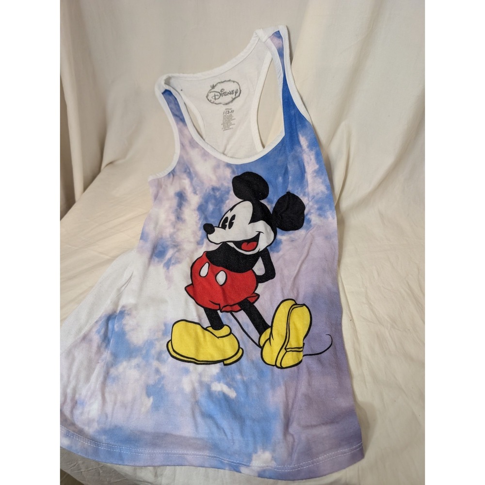 Disney Small Razor Back Tank Top Purple Tie dye‎ Mickey